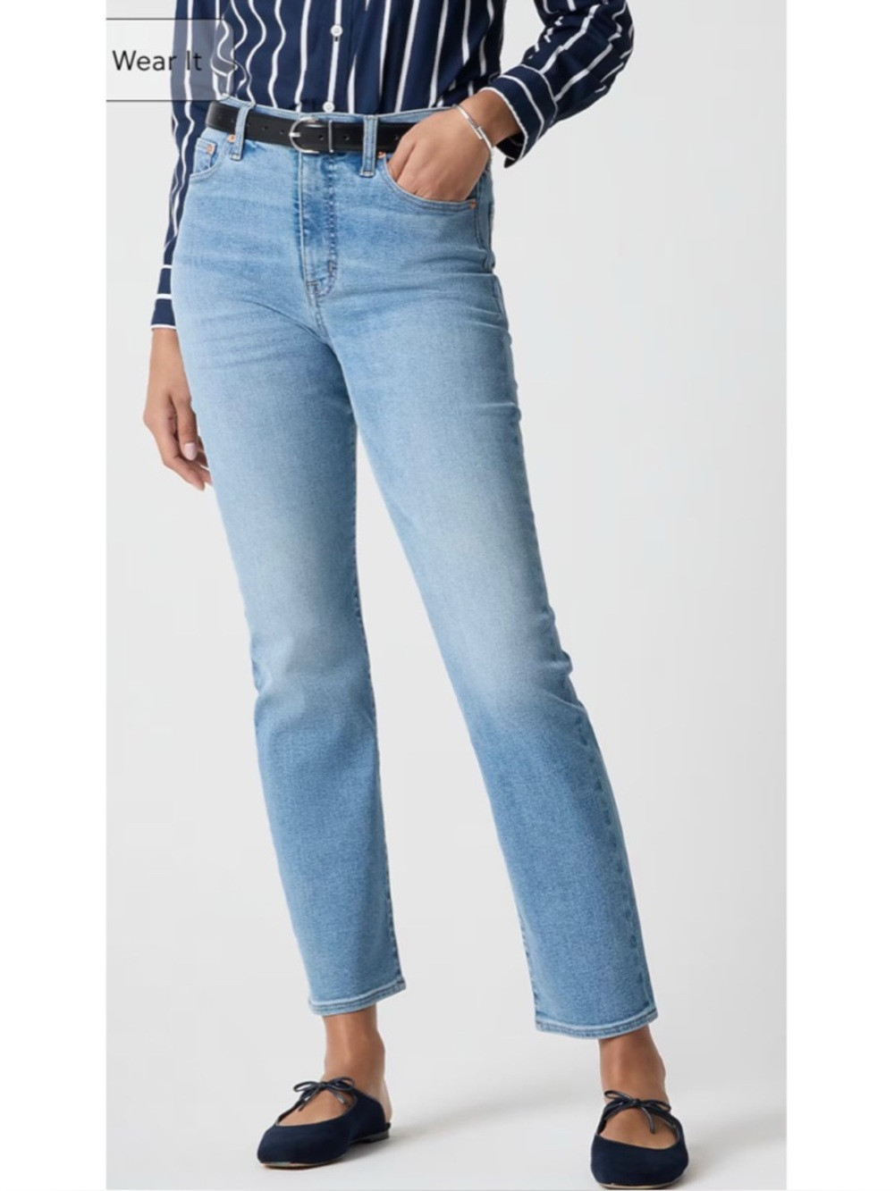 J. Crew High Rise Stovepipe Straight Leg Jeans Light Lake Wash *Read*